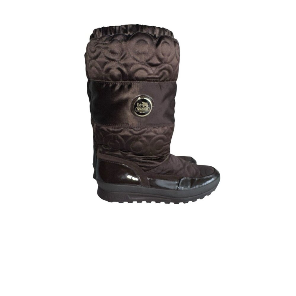 COACH Drexel A7274 Chocolate Brown Quilted Winter Boots Women's Size 7B - Picture 6 of 9
